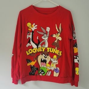 Youth Medium Red Looney Tunes character sweatshirt